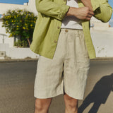 R: Men’s linen shorts DARWIN (Color: Beige; Size: S)