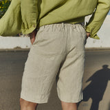 R: Men’s linen shorts DARWIN (Color: Beige; Size: S)