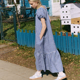 ICARIA tiered long linen dress