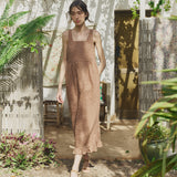IRIS square neckline linen dress