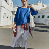 SION gathered linen skirt