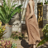 R: IRIS square neckline linen dress (Color: Cream; Size: M - Long MAXI (47.2 in | 120 cm))