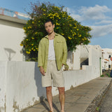 R: Men’s linen shorts DARWIN (Color: Beige; Size: S)