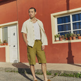 R: Men’s cargo linen shorts MACKAY (Color: Olive; Size: S)