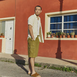 R: Men’s cargo linen shorts MACKAY (Color: Olive; Size: S)
