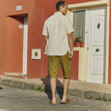 R: Men’s cargo linen shorts MACKAY (Color: Olive; Size: S)