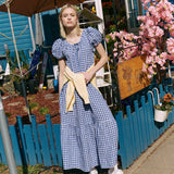ICARIA tiered long linen dress