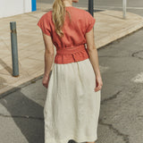 MADRID cropped linen wrap top