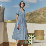 Maxi NERJA wrap-front linen dress