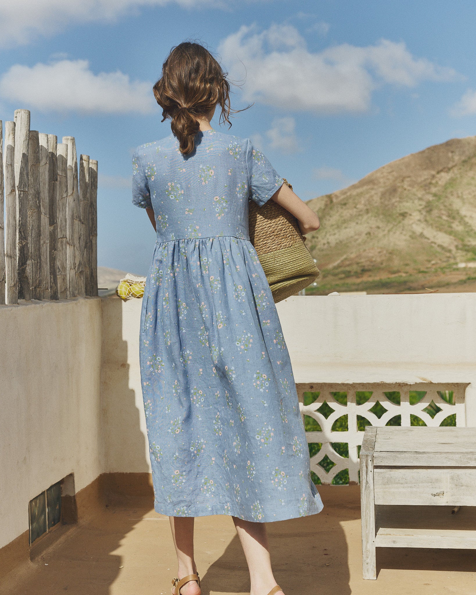 Wrap-Front Linen Dress with V-Neck NERIJA | notPERFECTLINEN not PERFECT LINEN Wrap-Front Linen Dress with V-Neck NERIJA | notPERFECTLINEN not PERFECT LINEN