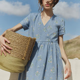Maxi NERJA wrap-front linen dress