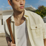 Men’s short sleeve linen shirt QUEBEC