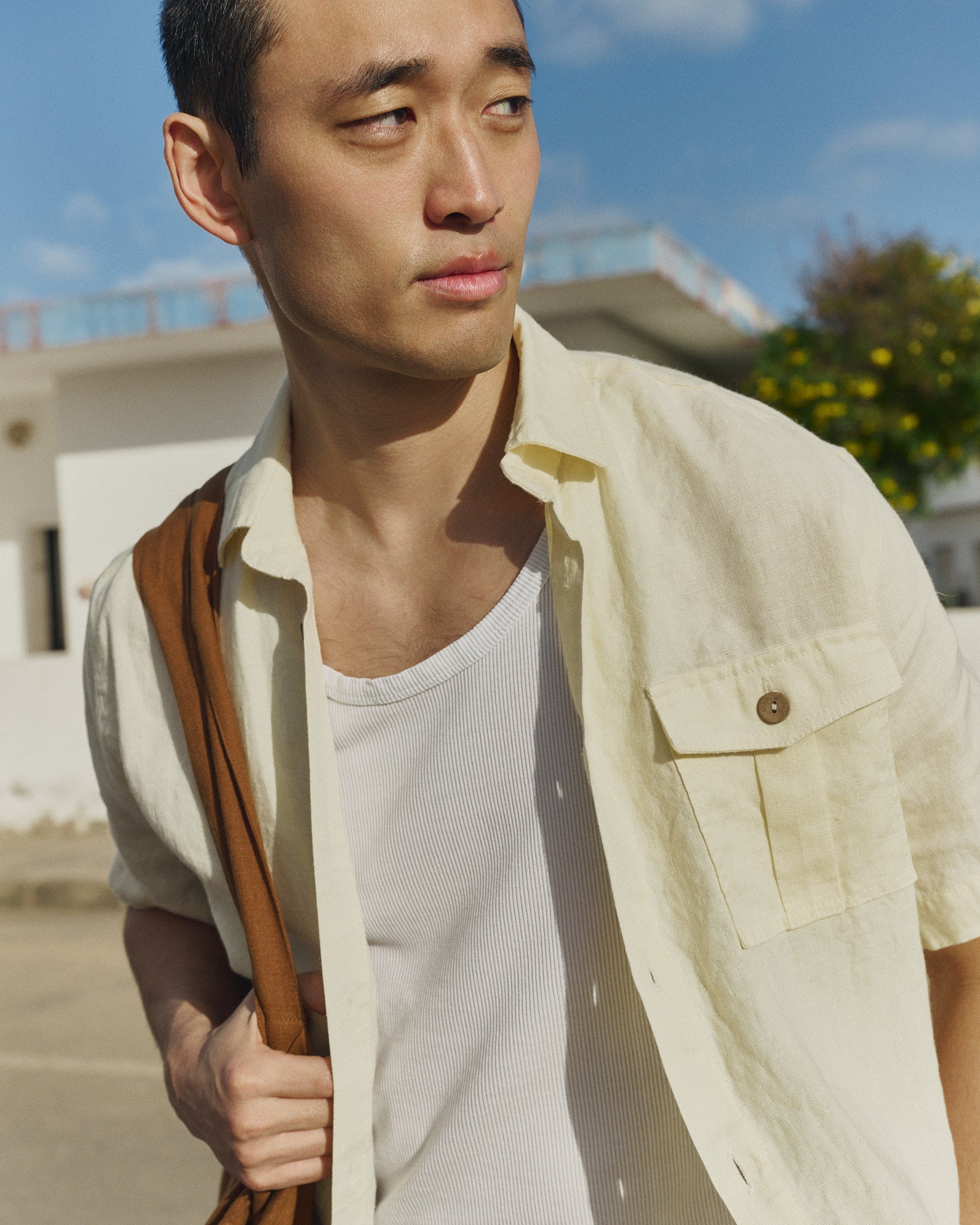 Men's Linen Short Sleeve Shirt QUEBEC