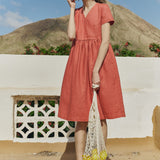 Midi NERJA wrap-front linen dress