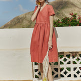 Midi NERJA wrap-front linen dress