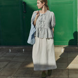 MELINA bow tie linen blouse