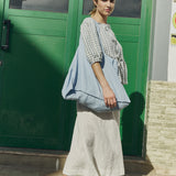 MELINA bow tie linen blouse