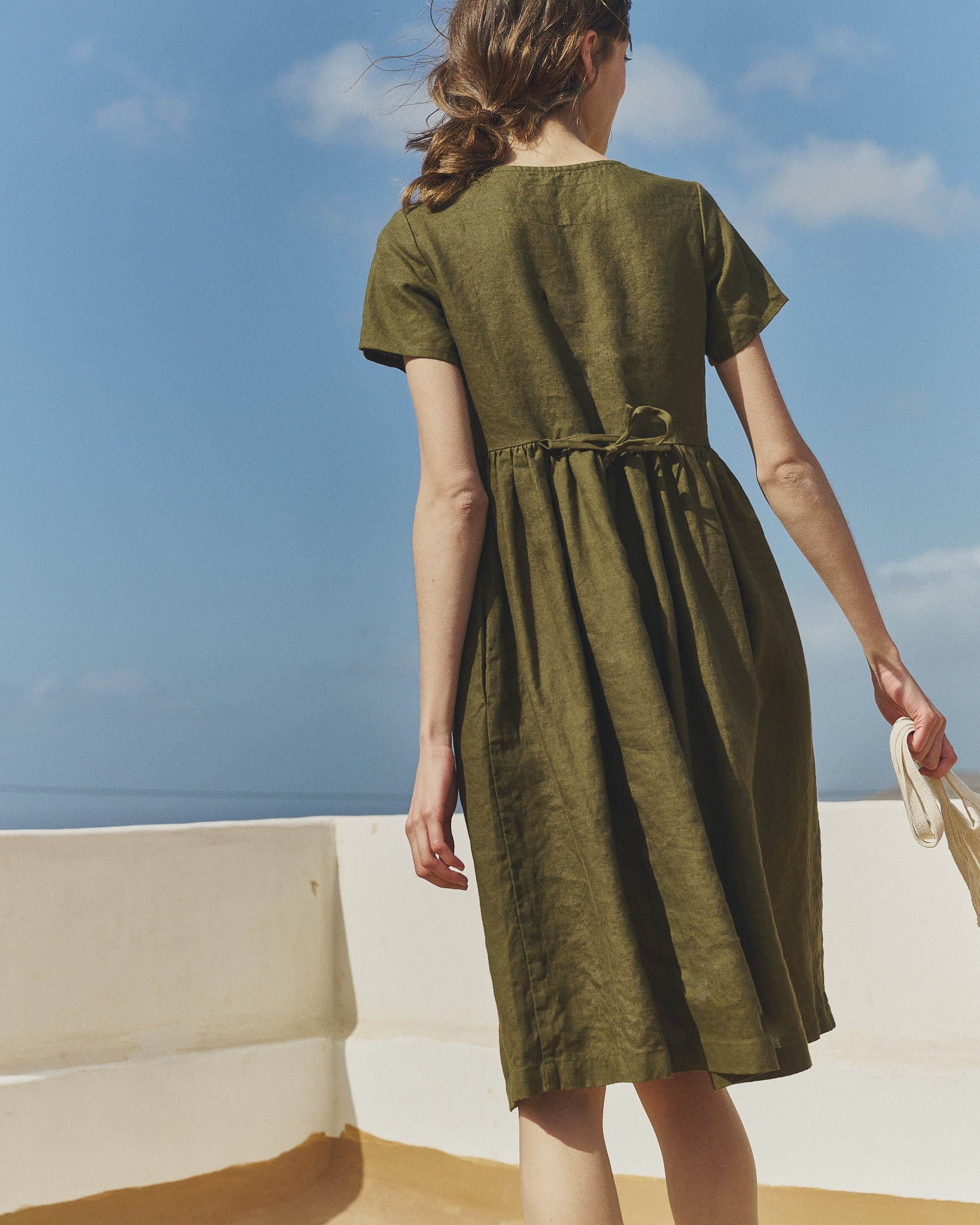 nuthatch linen dress Nuthatch Linen Shift Dress S Blue Woven 100% Linen Pockets Back Zip Coastal USA