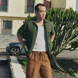 Men’s short sleeve linen shirt QUEBEC