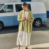 R: VICTORIA-2 oversized linen jacket (Color: Pistachio Mist; Size: S/M)