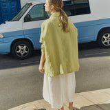 R: VICTORIA-2 oversized linen jacket (Color: Pistachio Mist; Size: S/M)