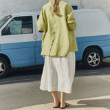 R: VICTORIA-2 oversized linen jacket (Color: Pistachio Mist; Size: S/M)