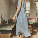MAYA button down linen dress