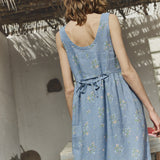 MAYA button down linen dress