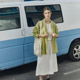 R: VICTORIA-2 oversized linen jacket (Color: Pistachio Mist; Size: S/M)