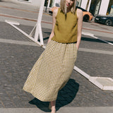 SION gathered linen skirt