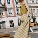 SION gathered linen skirt