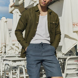 R: Men’s long sleeve linen shirt MONTREAL (Color: Cream; Size: S)