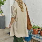 R: SARAH fit and flare linen pants (Color: Deepest Black; Size: S)