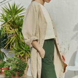 R: SARAH fit and flare linen pants (Color: Deepest Black; Size: S)