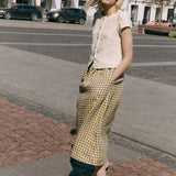 SION gathered linen skirt
