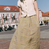 SION gathered linen skirt