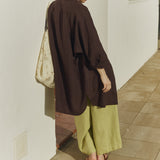 LIVORNO-2 oversized linen collar shirt