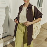 LIVORNO-2 oversized linen collar shirt