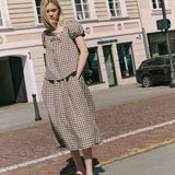 SION gathered linen skirt