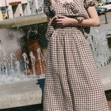 SION gathered linen skirt