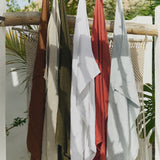 Large linen waffle bath towel