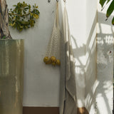 Large linen waffle bath towel