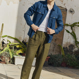 R: Men’s linen jacket HALDEN (Color: Admiral Blue; Size: S)