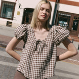MILOS puff sleeve linen blouse