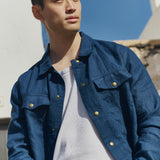 R: Men’s linen jacket HALDEN (Color: Admiral Blue; Size: S)