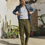 R: Men’s linen pants ALBURY (Color: Beige; Size: S)
