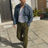 R: Men’s linen pants ALBURY (Color: Beige; Size: S)