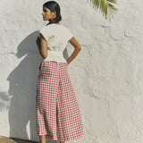 MADRID cropped linen wrap top