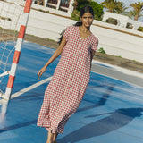 CHORA maxi button-down linen dress