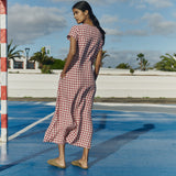 CHORA maxi button-down linen dress